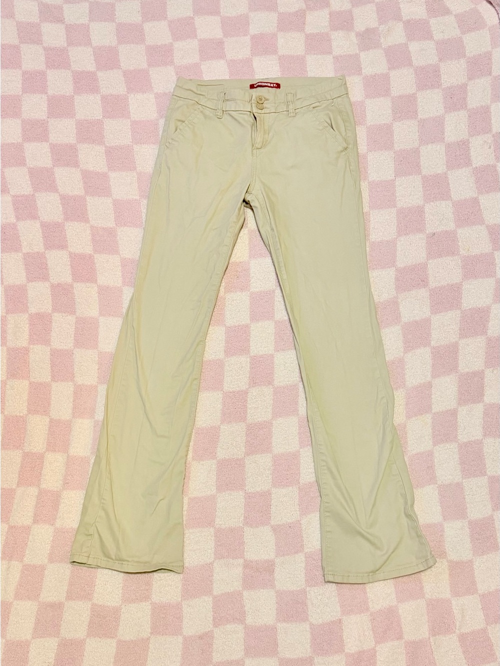 Unionbay Khaki Bootcut Flare Pants Juniors Size 7